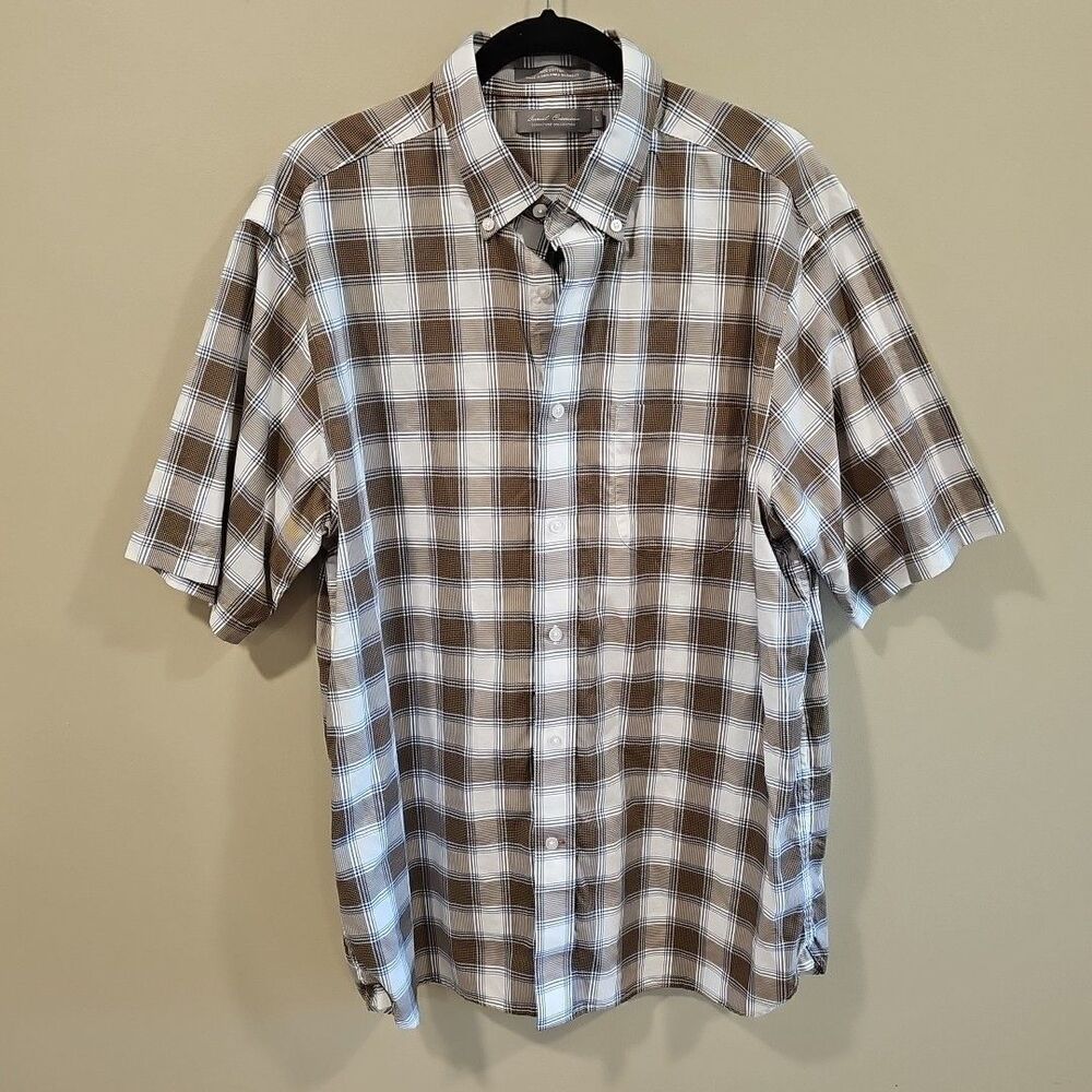 Men's Daniel Cremieux Signature Collection Button Down Short Sleeve Shirt Large
